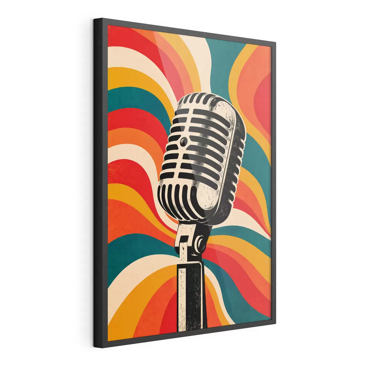 Plakat Vintage-mikrofon elava taustaga f50924