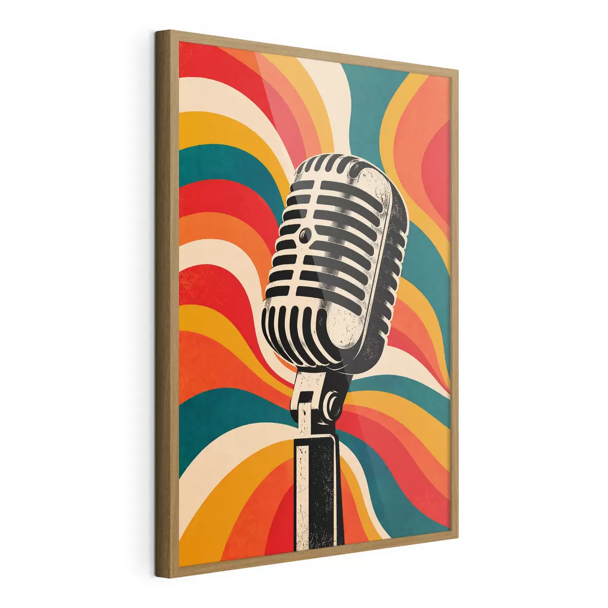 Plakat Vintage-mikrofon elava taustaga f50924