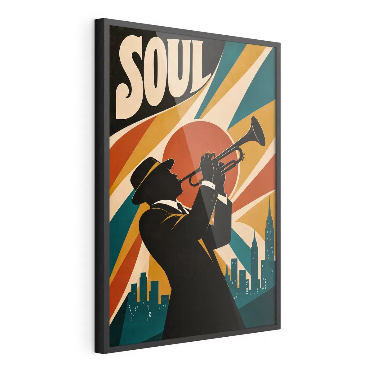 Plakat Jazz kajab üle linna silueti f50925