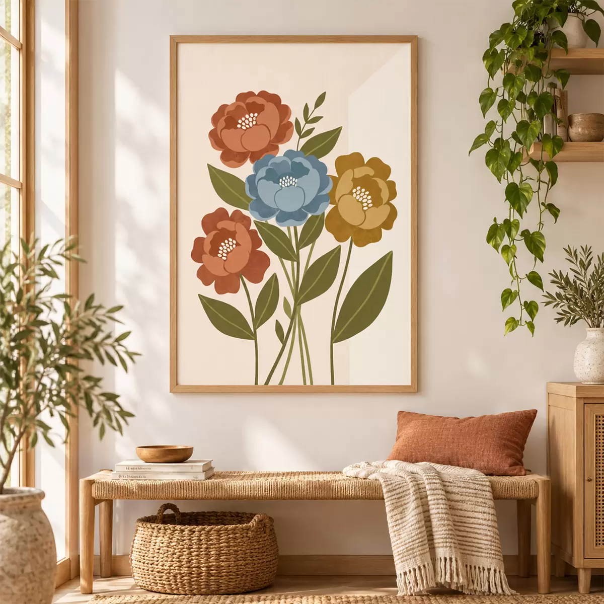 Plakat Võluv illustreeritud lillede kimp f50730