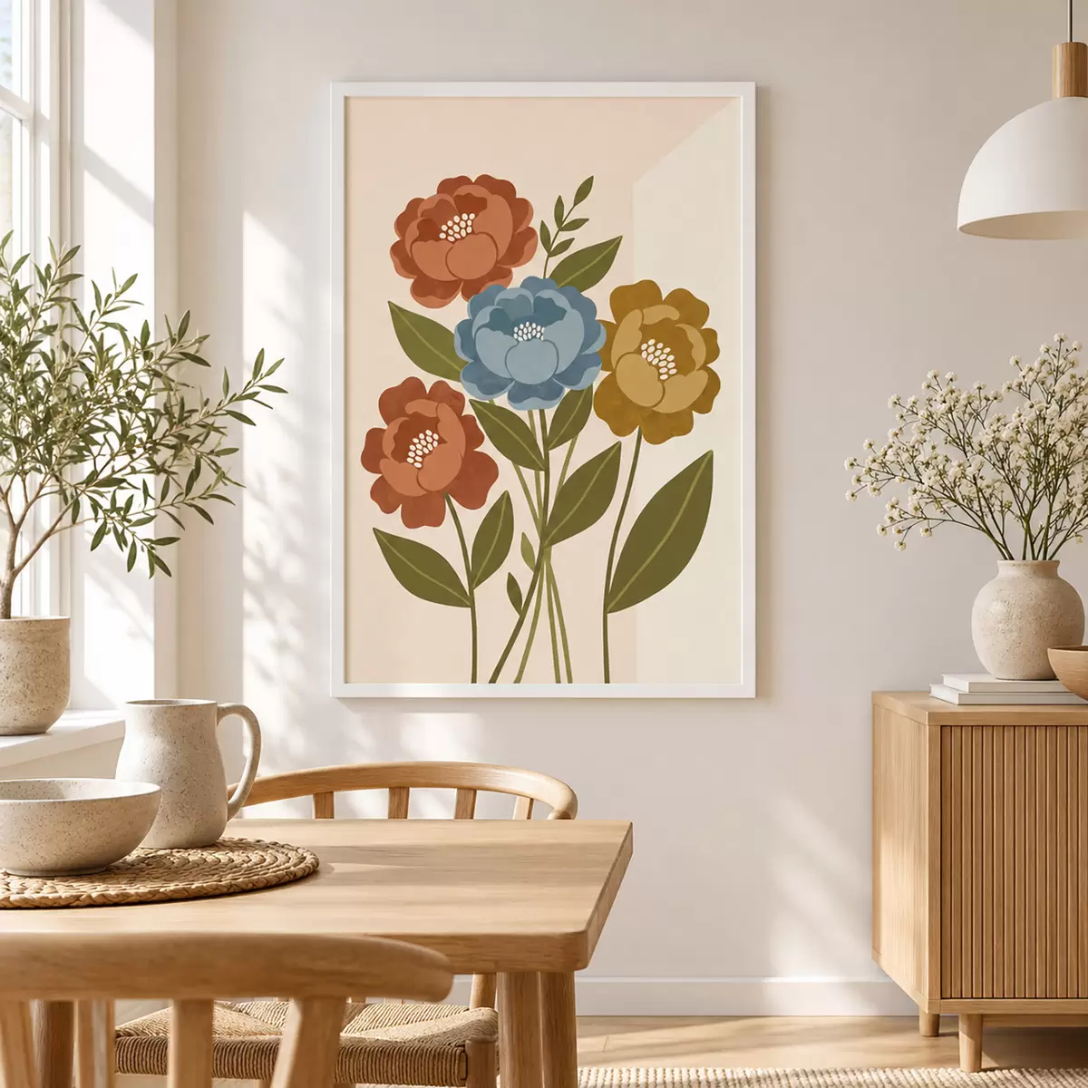 Plakat Võluv illustreeritud lillede kimp f50730