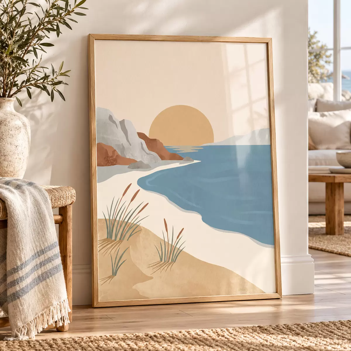 Plakat Rahulik rand päikeseloojangul – rahu f50731