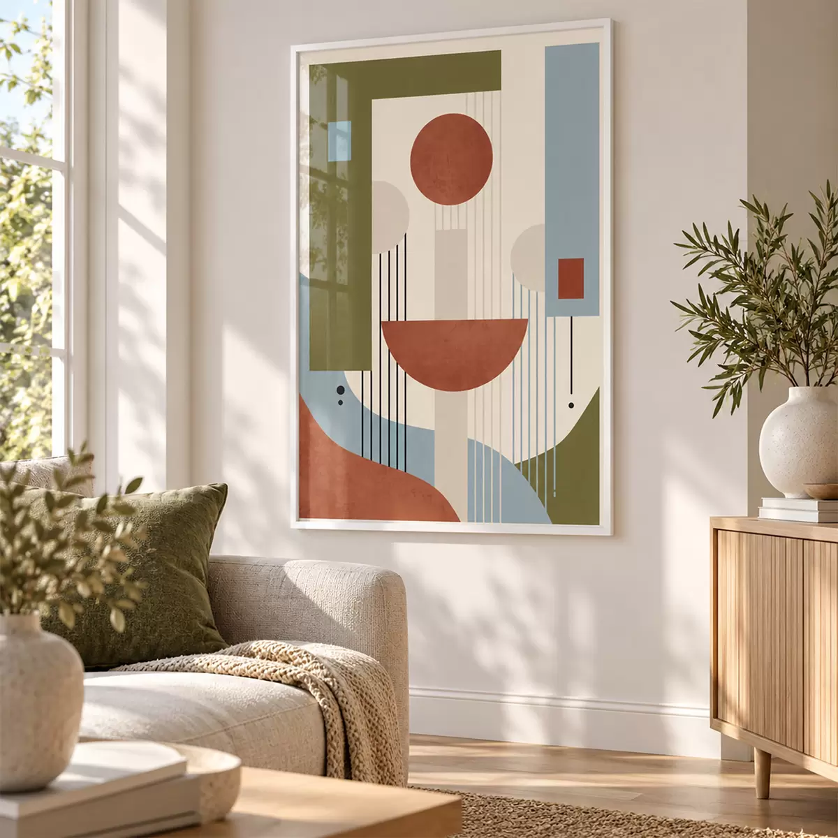 Plakat Abstraktsed kujundid mahedates toonides f50732