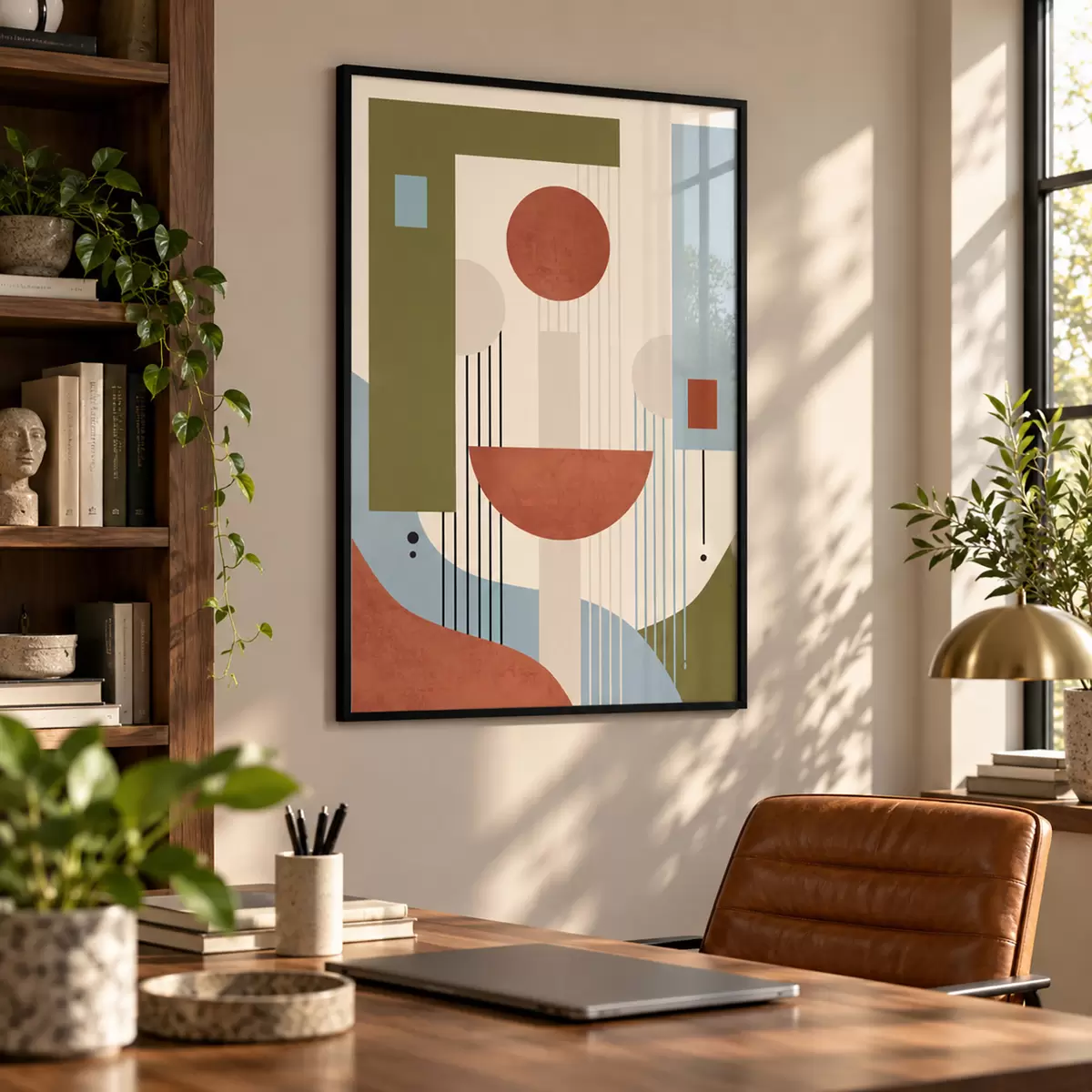Plakat Abstraktsed kujundid mahedates toonides f50732