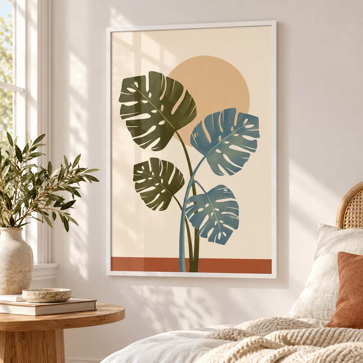 Plakat Troopilised lehed pehmes päikesevalguses f50733