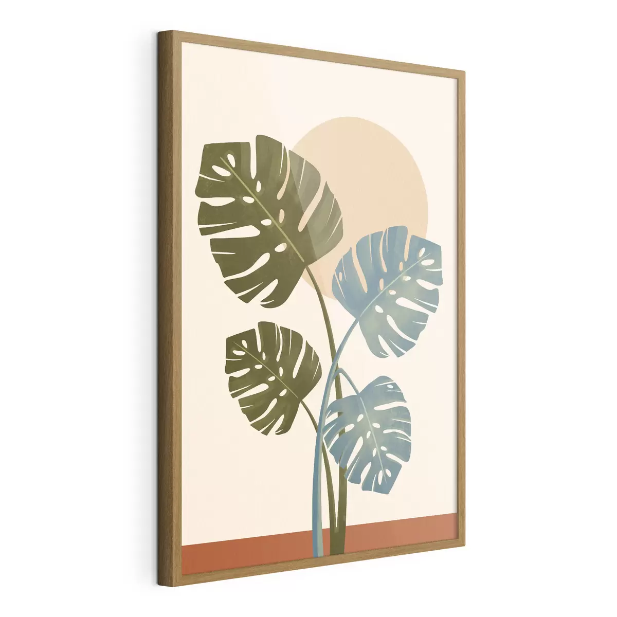 Plakat Troopilised lehed pehmes päikesevalguses f50733