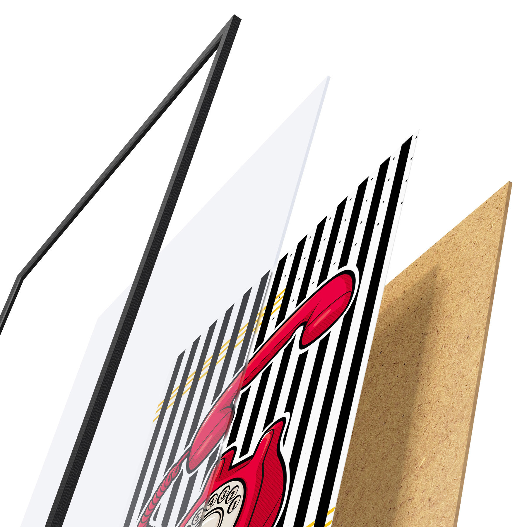 Plakat Retro-stiilis punane telefon julgetel triipudel f50784