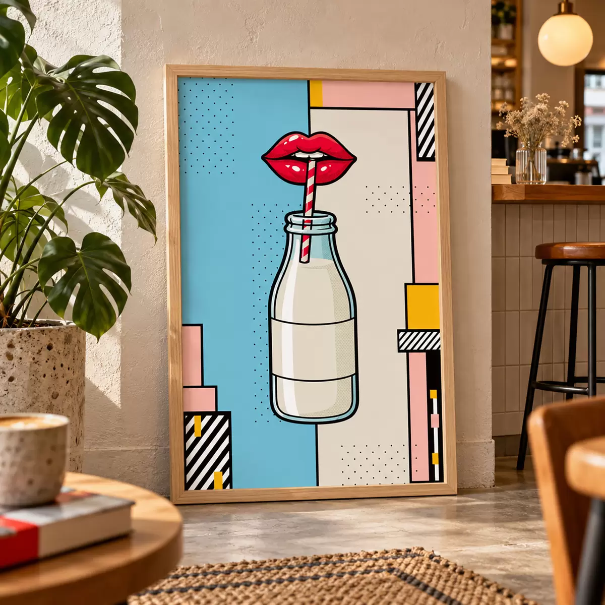 Plakat Stiilse pudeli kujundusest lonksu võtmine f50786