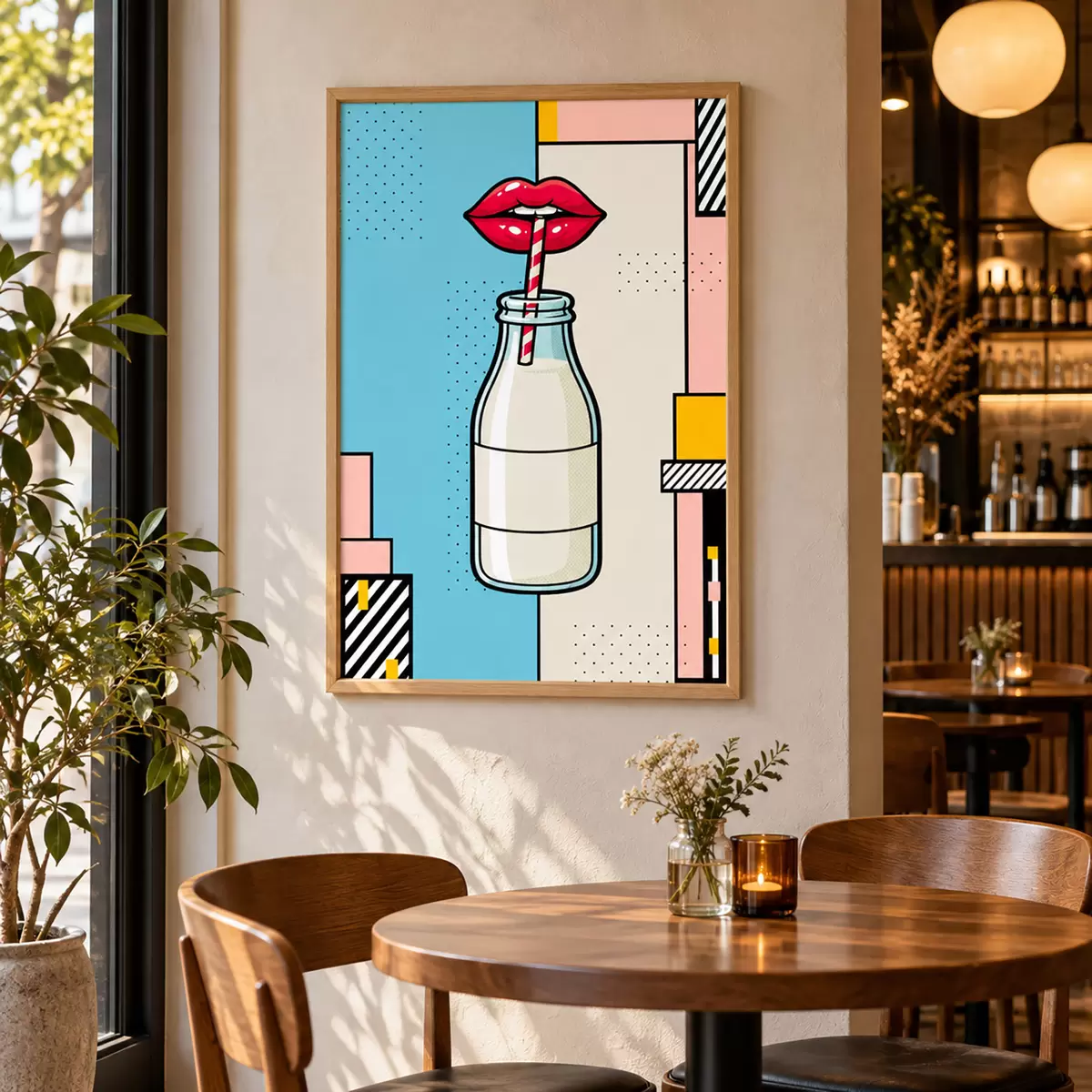 Plakat Stiilse pudeli kujundusest lonksu võtmine f50786