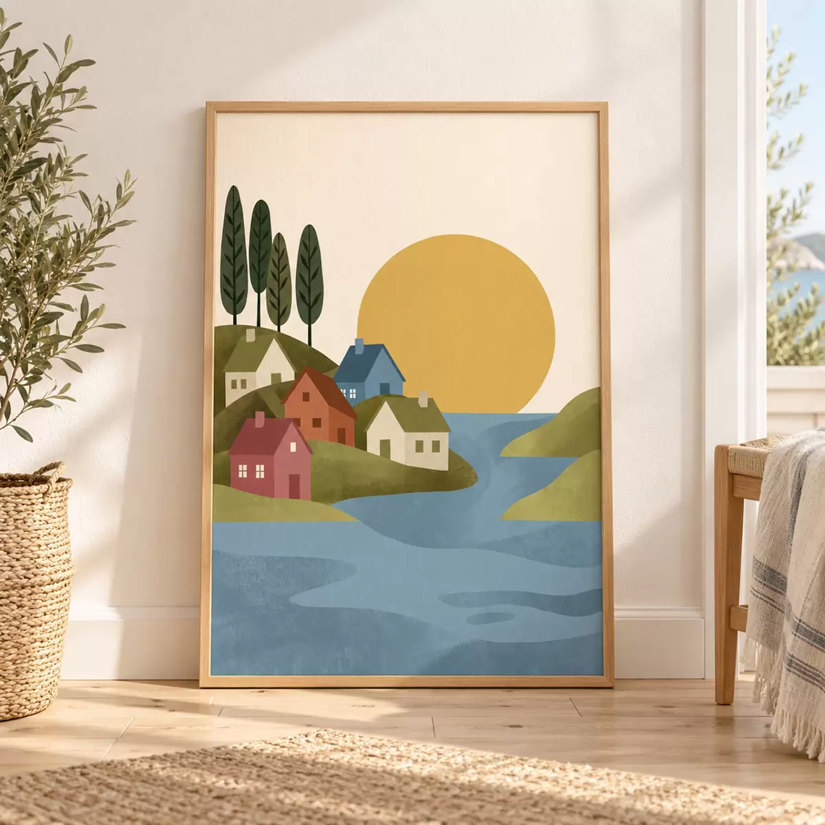 Plakat Rahulik küla jõe kaldal f50734