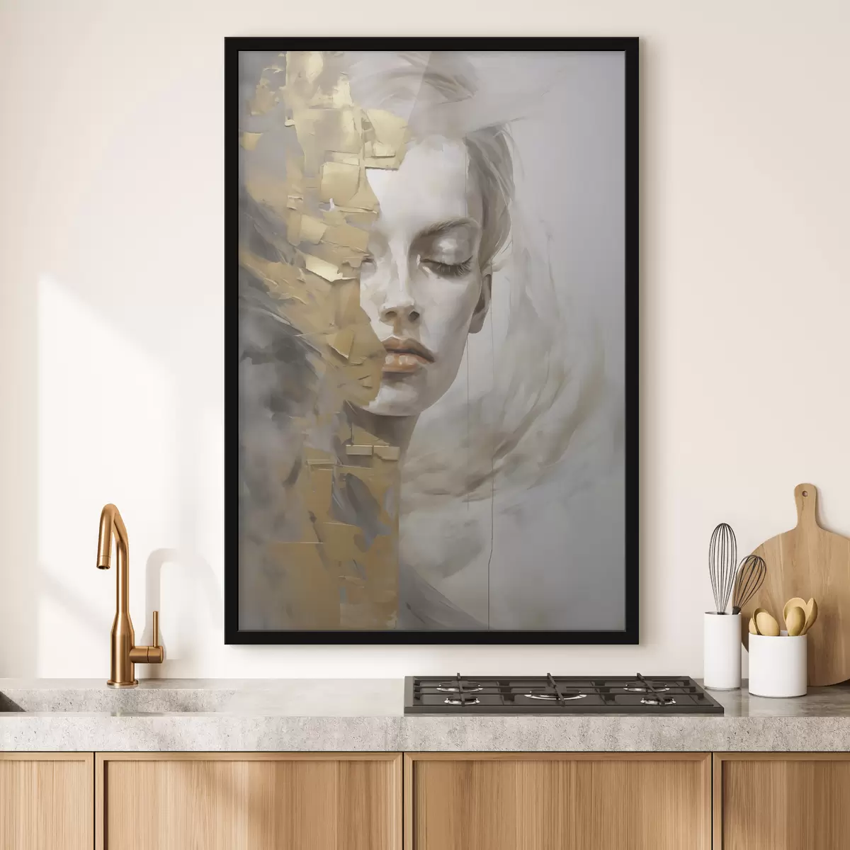 Plakat Abstraktne portree, maali imitatsioon f51129