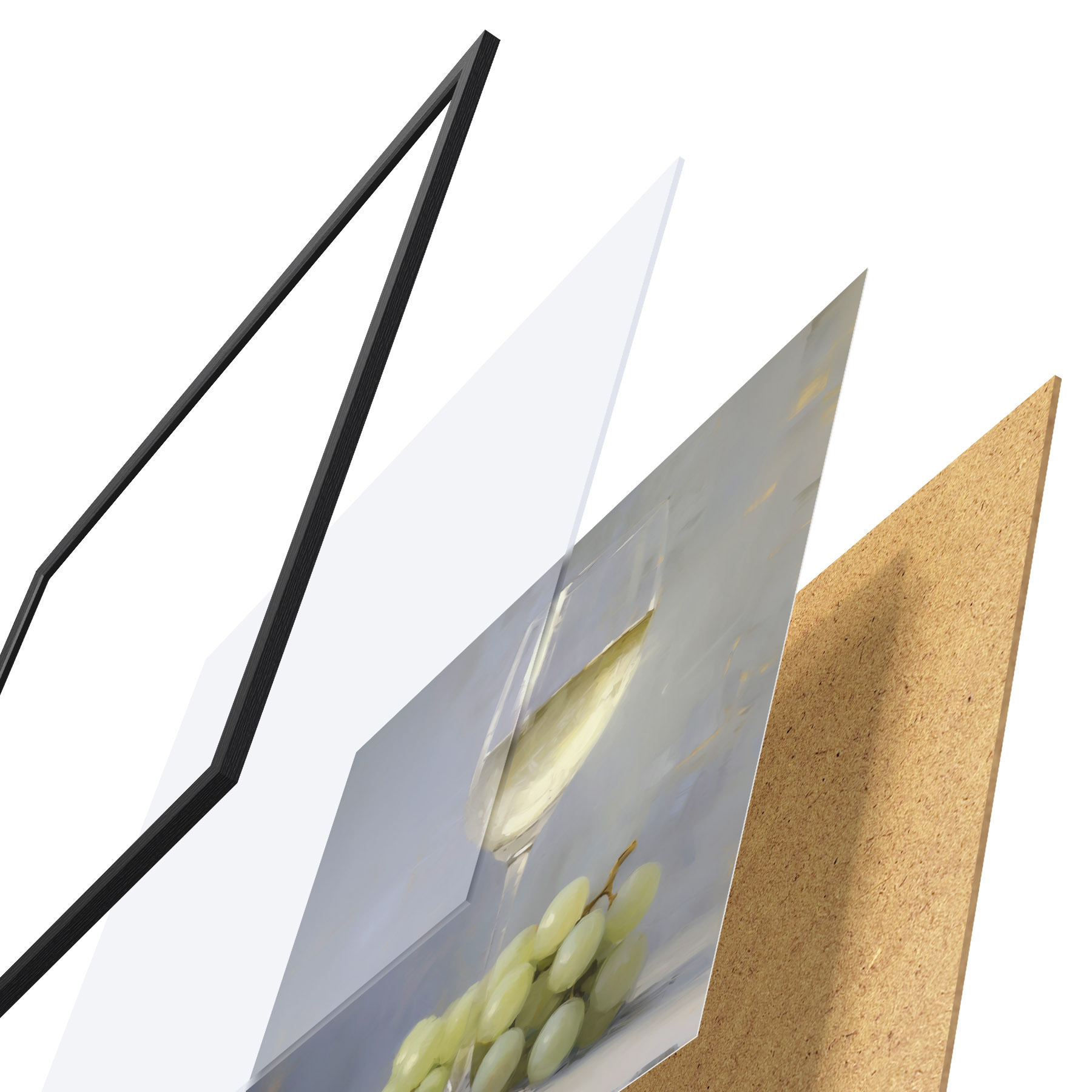 Plakat Klaas veini ja viinamarjad, maali imitatsioon f51136