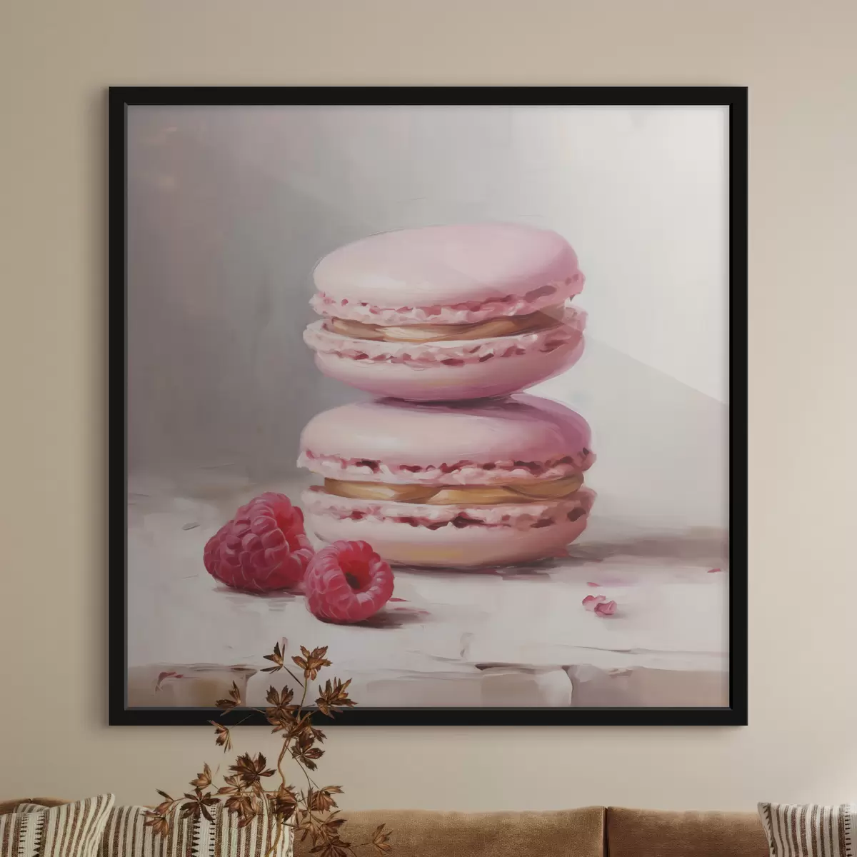 Plakat Makaronid ja vaarikad, maali imitatsioon f51144