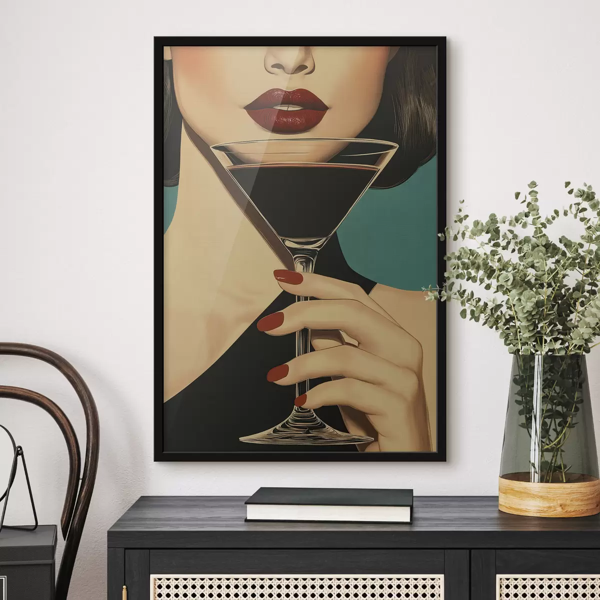 Plakat Tüdruk klaasiga f51052