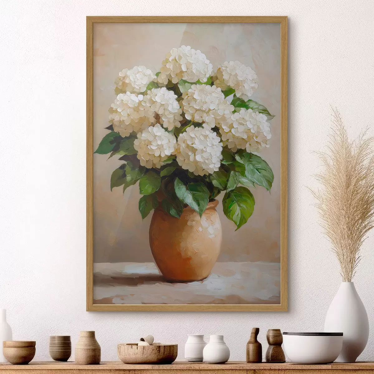Plakat Valged hortensiad f51062
