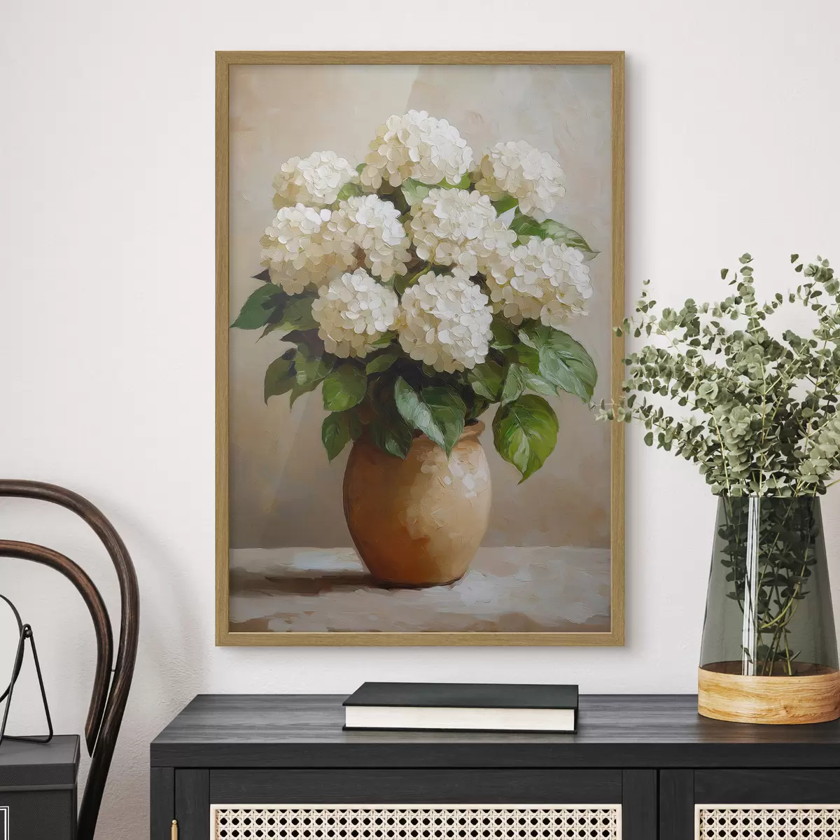 Plakat Valged hortensiad f51062