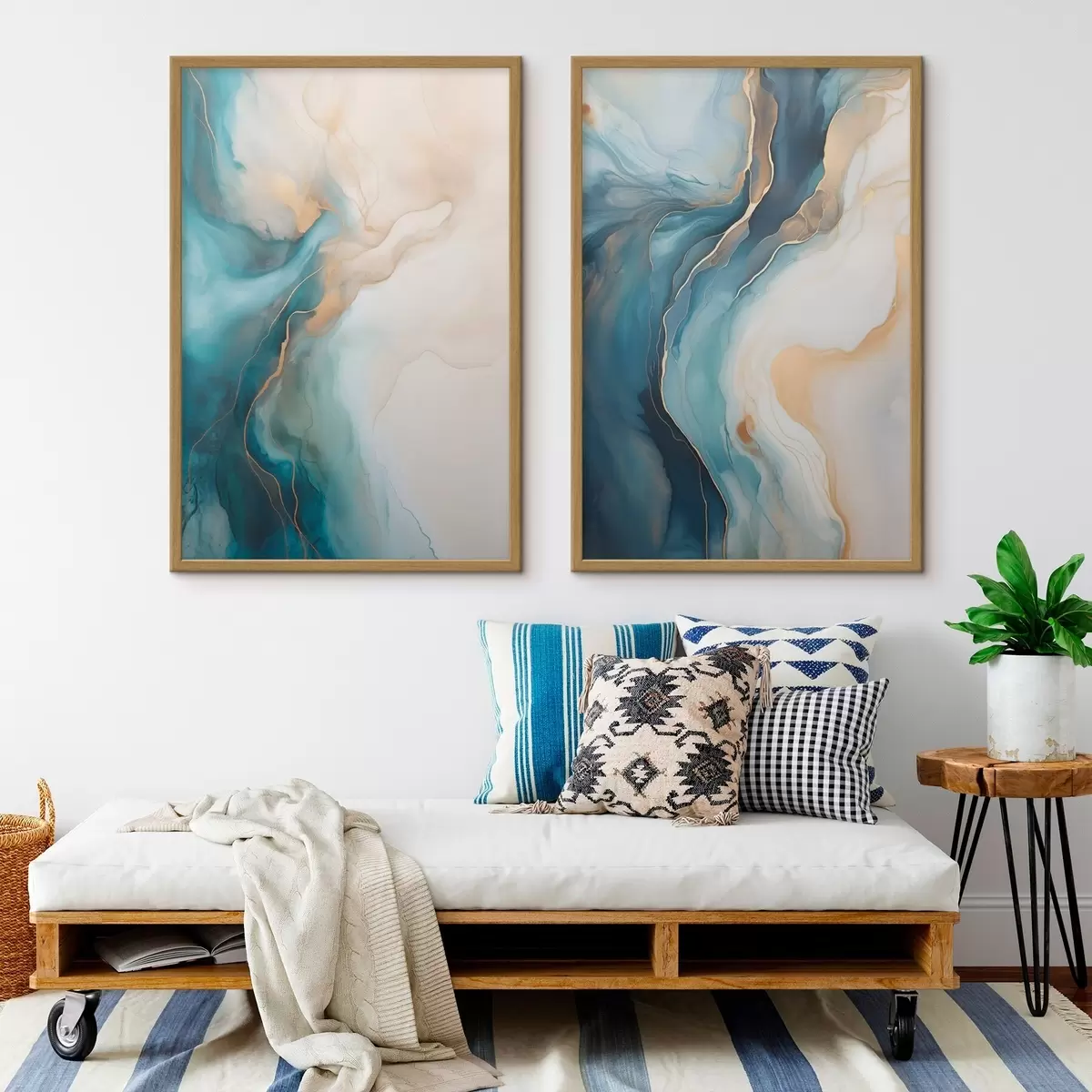 Plakat Azure ja smaragdrohelised marmorilained d31088