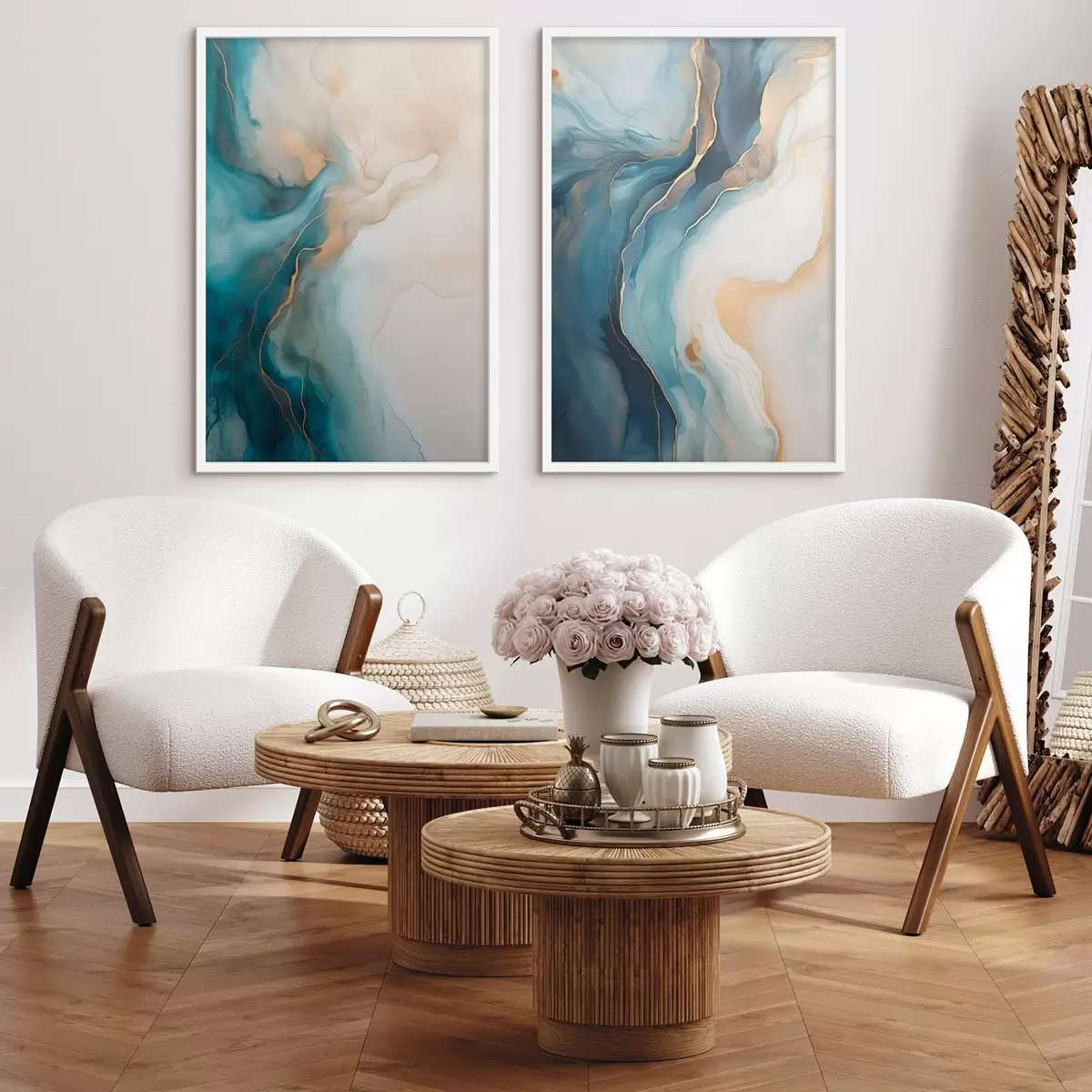 Plakat Azure ja smaragdrohelised marmorilained d31088