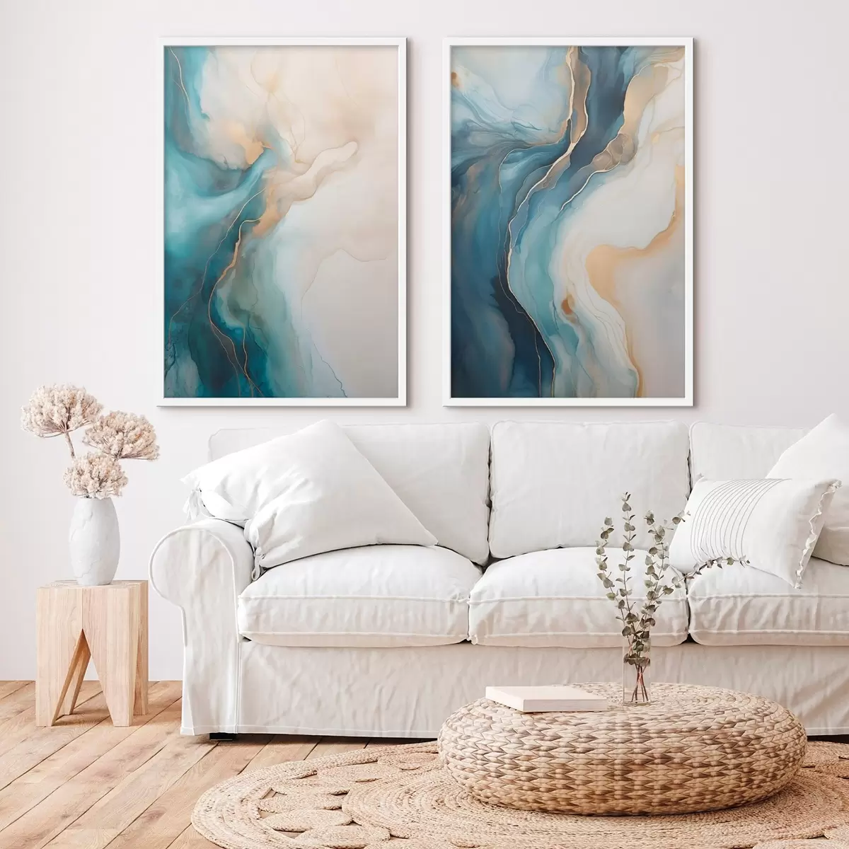 Plakat Azure ja smaragdrohelised marmorilained d31088