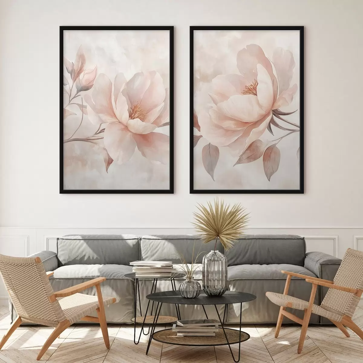 Plakat Põhja-Hiina pioonid akvarellipulbrina d31091