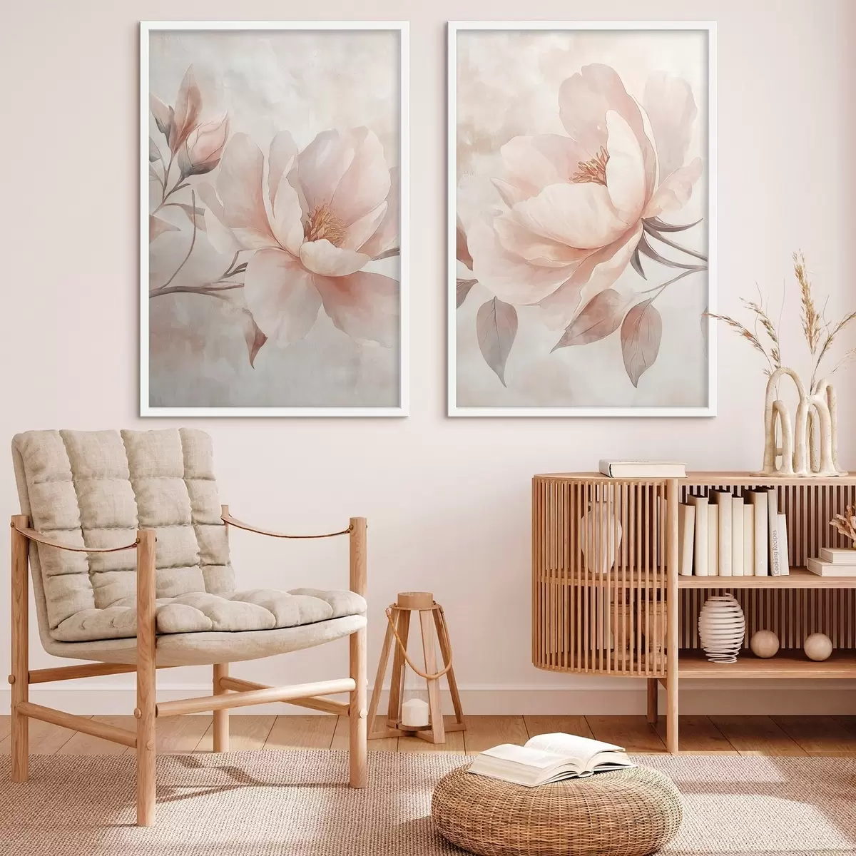 Plakat Põhja-Hiina pioonid akvarellipulbrina d31091