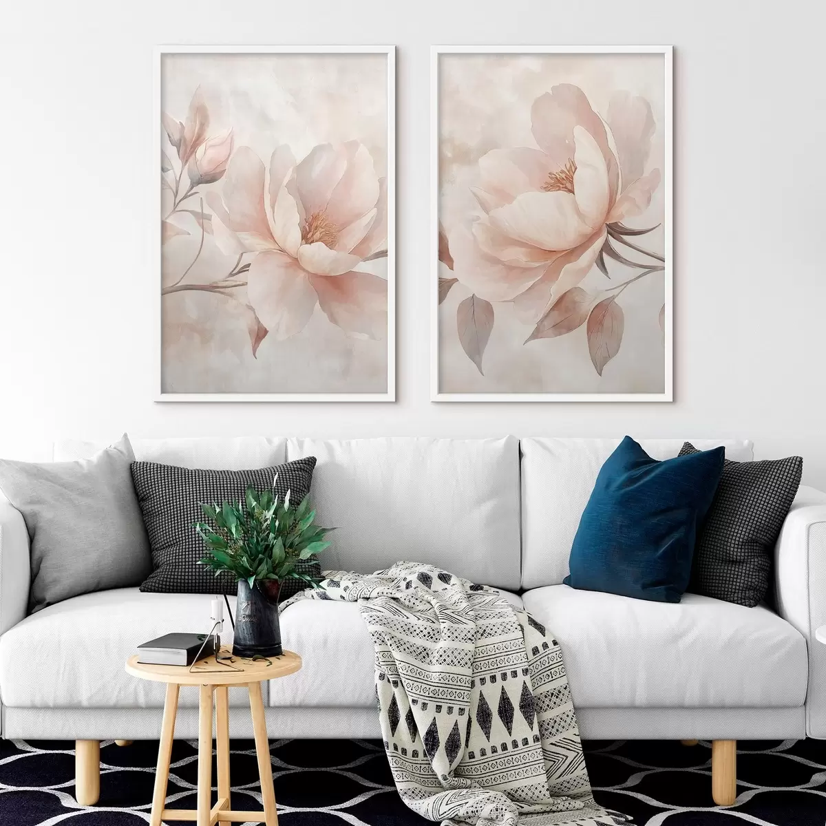 Plakat Põhja-Hiina pioonid akvarellipulbrina d31091