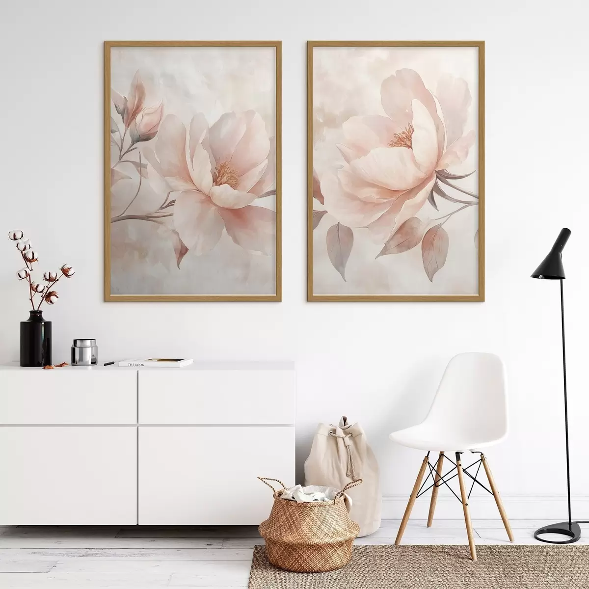 Plakat Põhja-Hiina pioonid akvarellipulbrina d31091