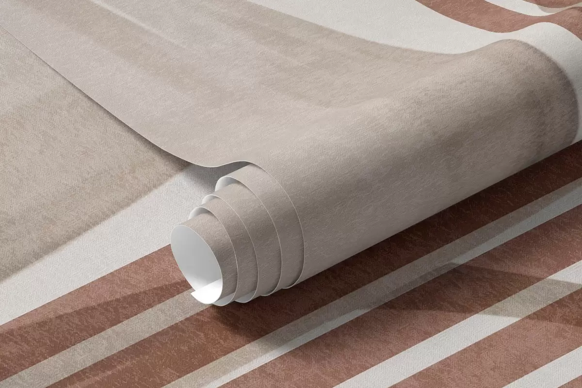 Fototapeedid Abstraktne kompositsioon, milles on kujutatud palmilehti, geomeetrilisi kaari ja vertikaalseid triipe w10110
