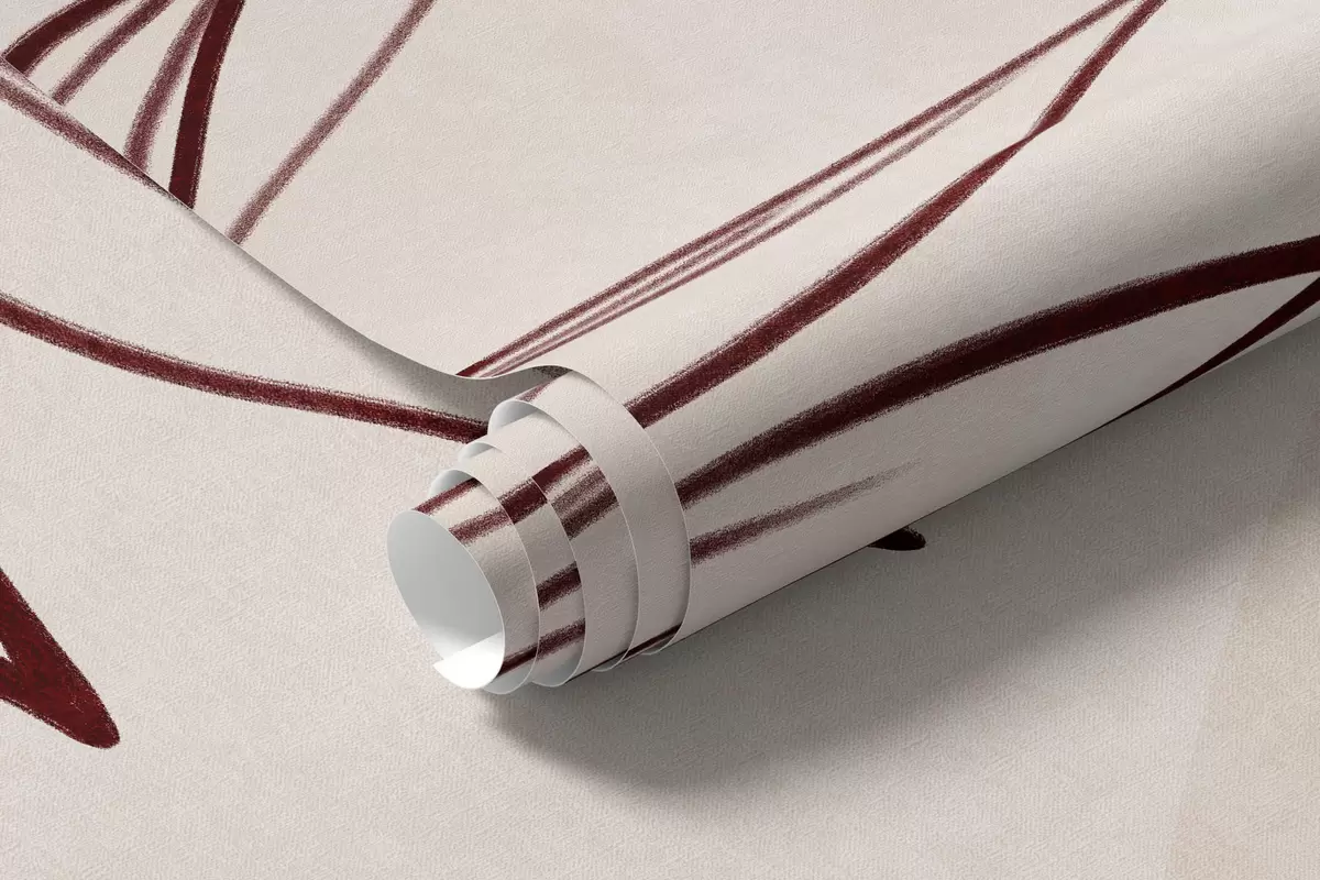 Fototapeedid Minimalistlik joonistus troopilistest lehtedest ja lehtedest, pastelltoonides ringikujulised kujundid w10111v1