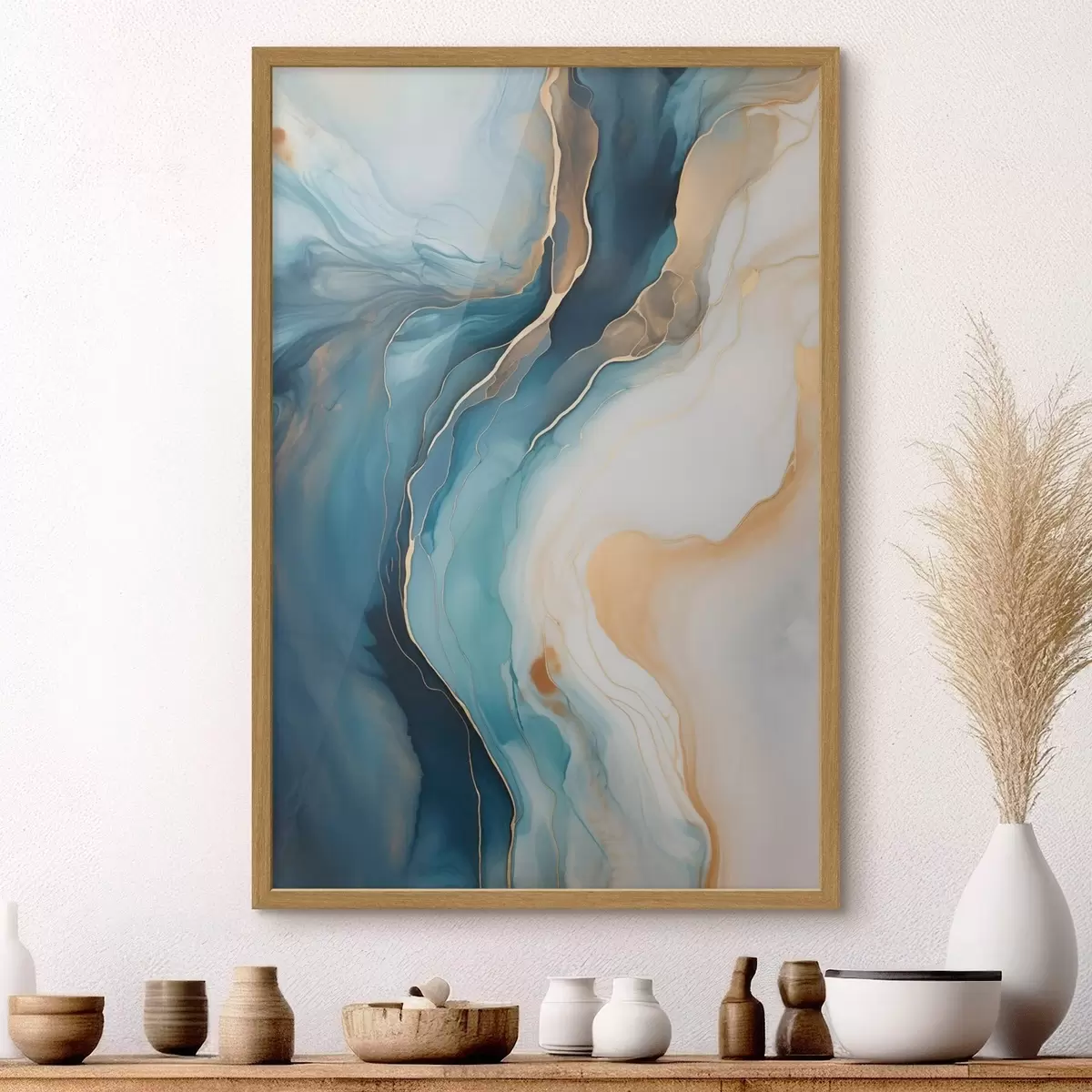 Plakat Smaragdroheline marmor merevaigukollaste soontega f51083