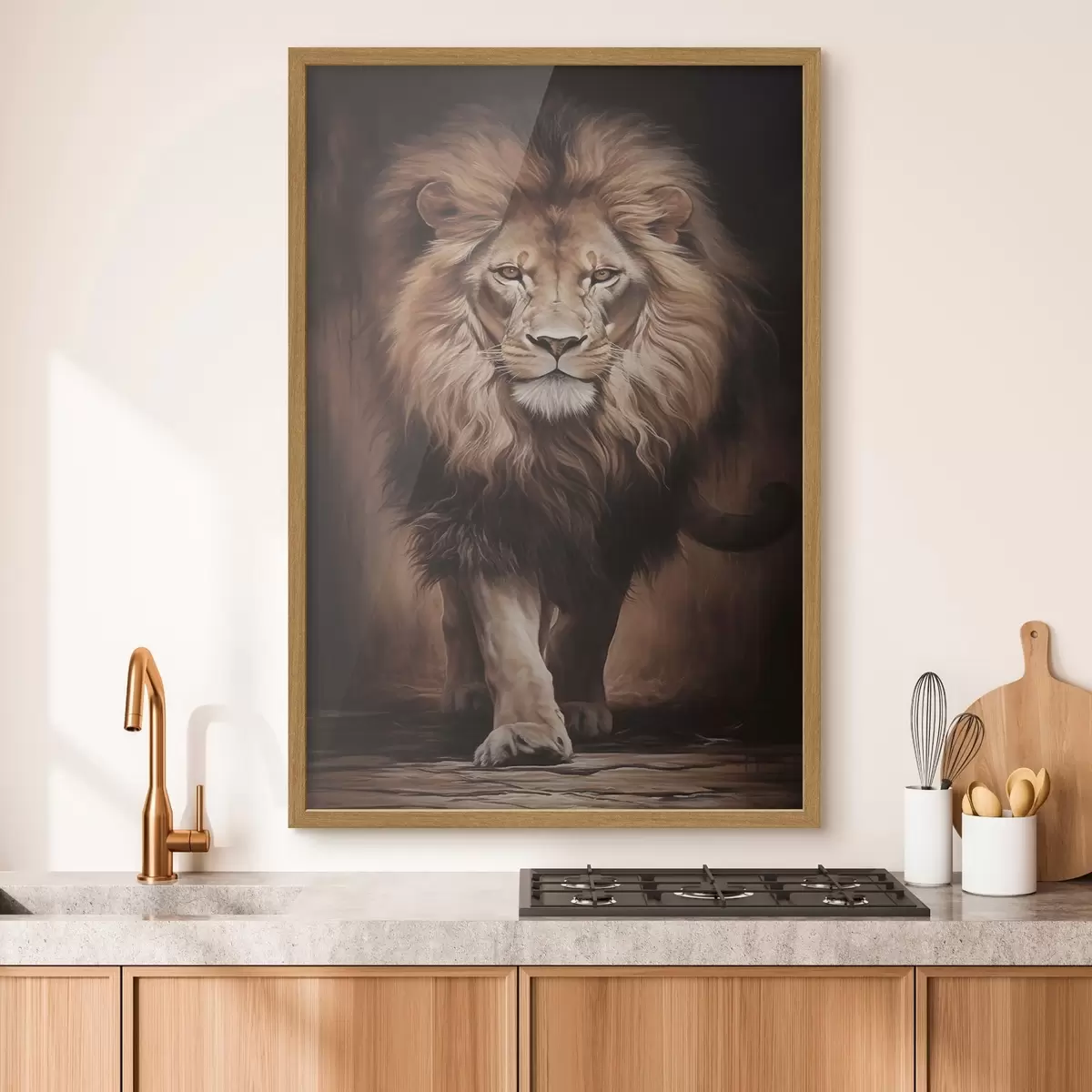 Plakat Suursugune lõvi tume interjööris f51087