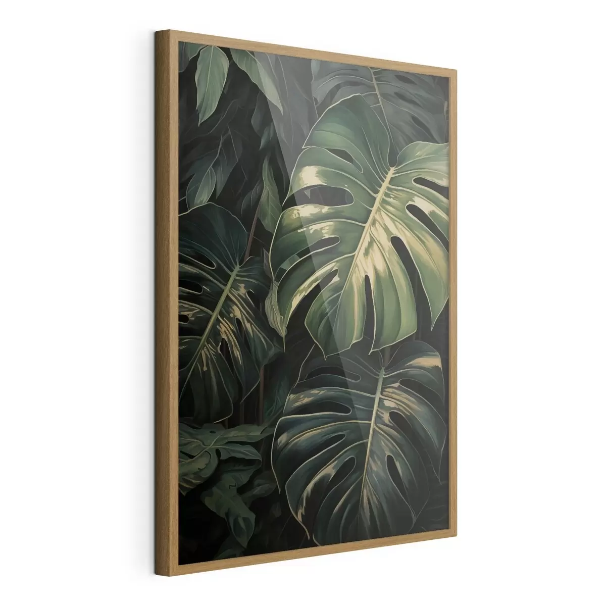 Plakat Läikivad monstera lehed pimedates troopikates f51091