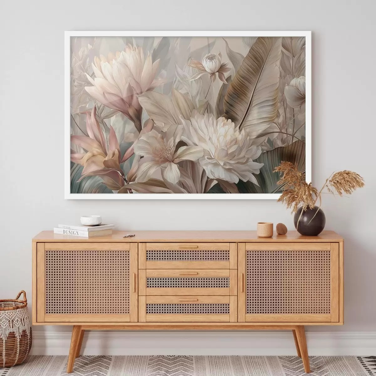 Plakat Eksootiline lillekimp pastelltoonides f51095