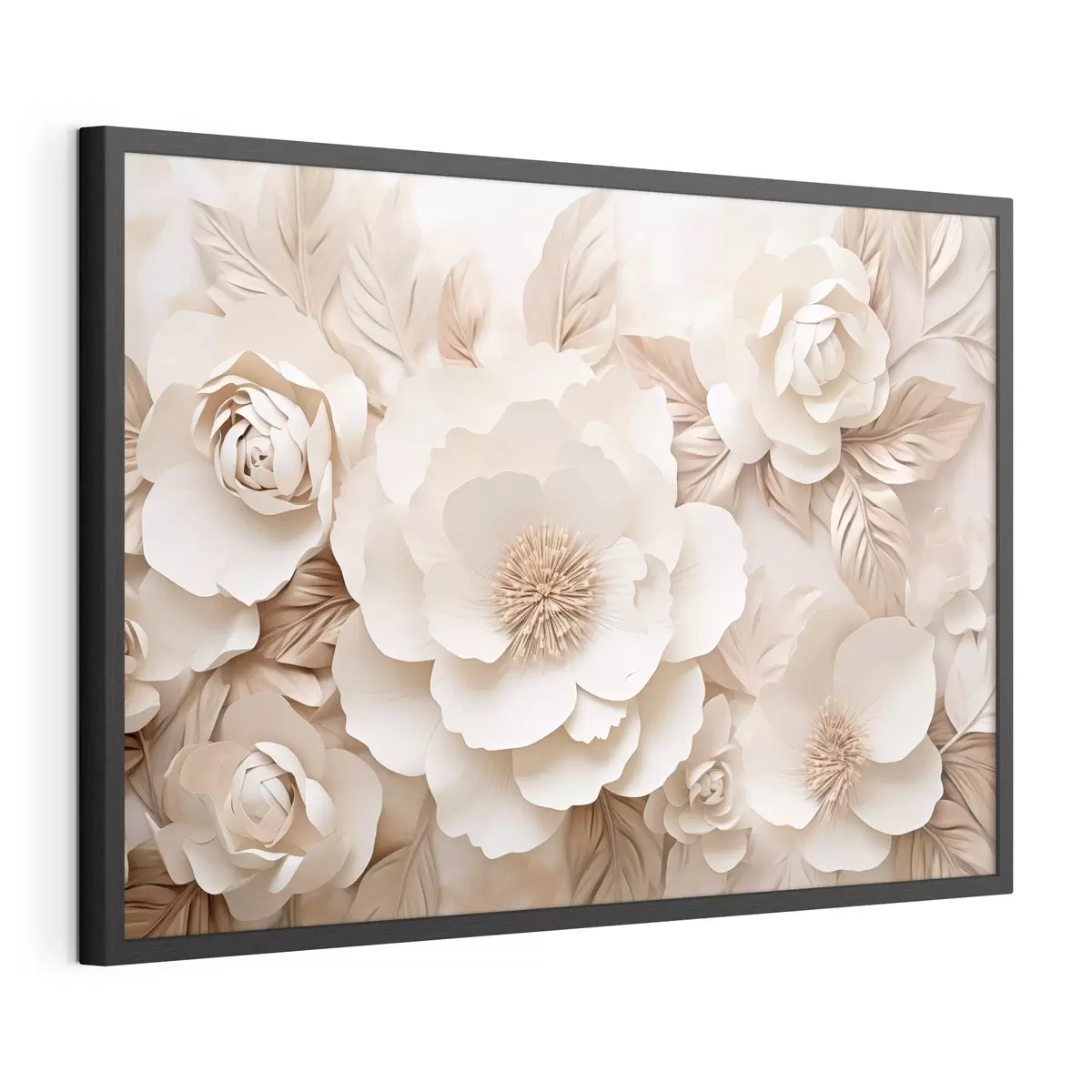 Plakat 3D-kipsreljeef valgetega lilledega f51096