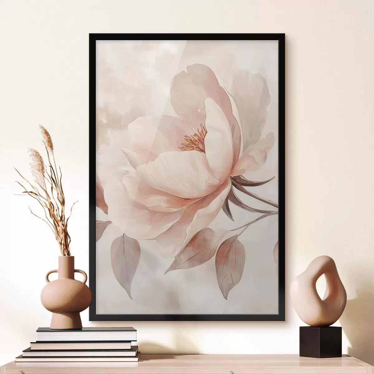 Plakat Roosa-beež akvarelllill f51098