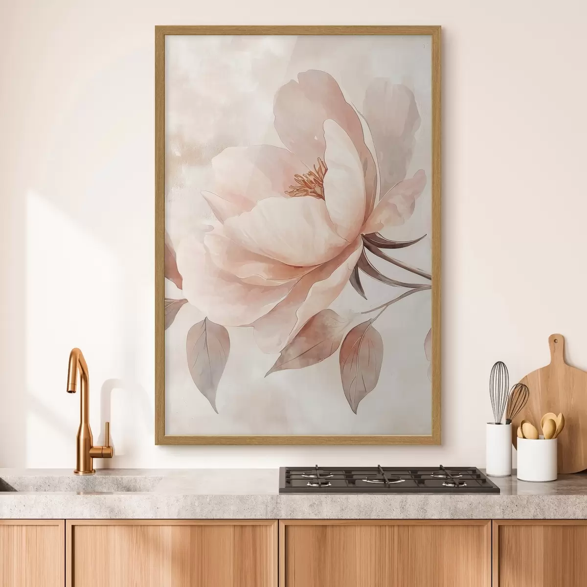 Plakat Roosa-beež akvarelllill f51098