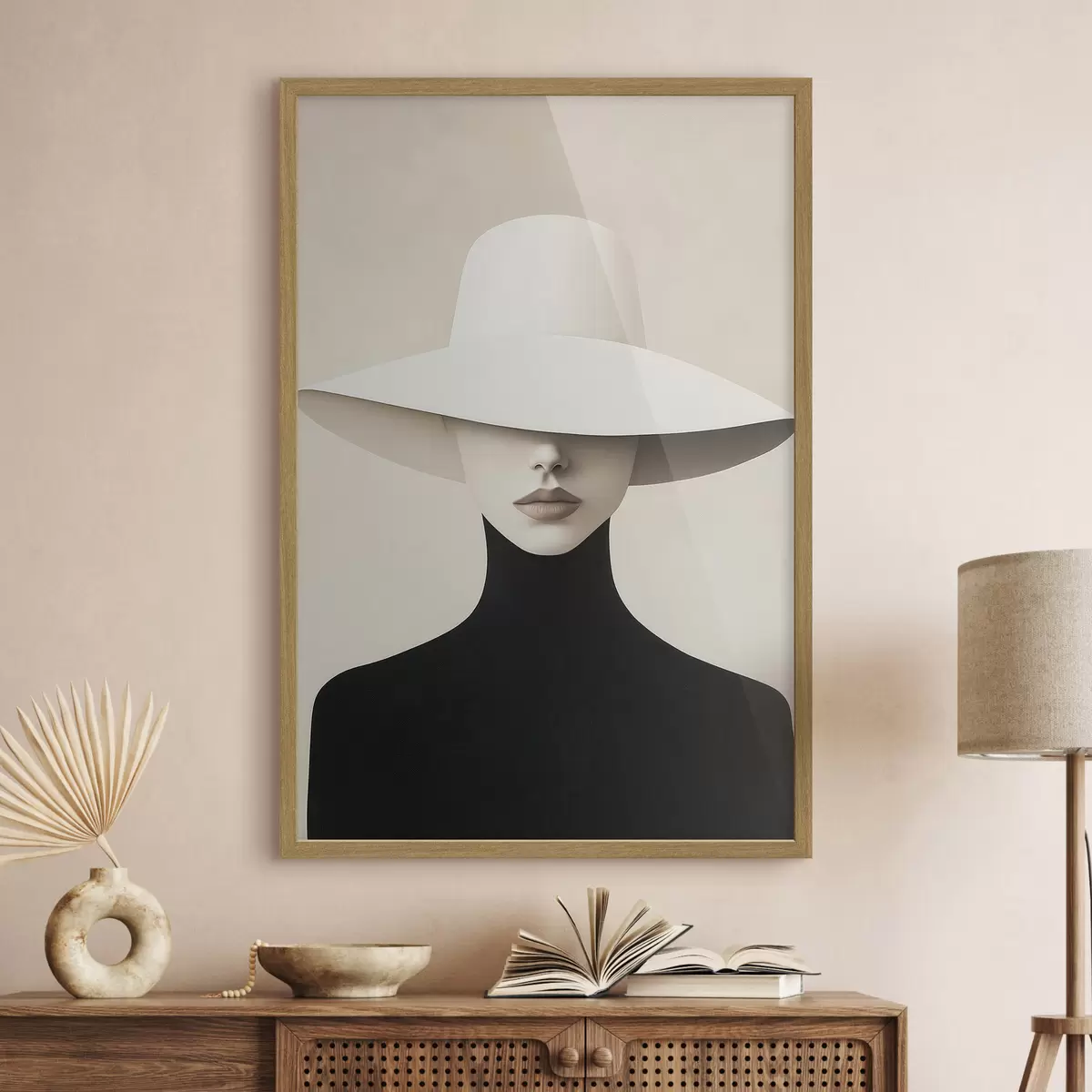 Plakat Valge mütsiga naine f51146