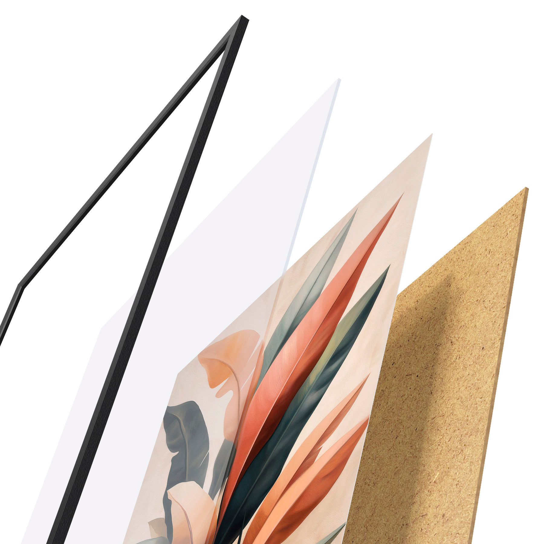 Plakat Abstraktsed lehed f51156