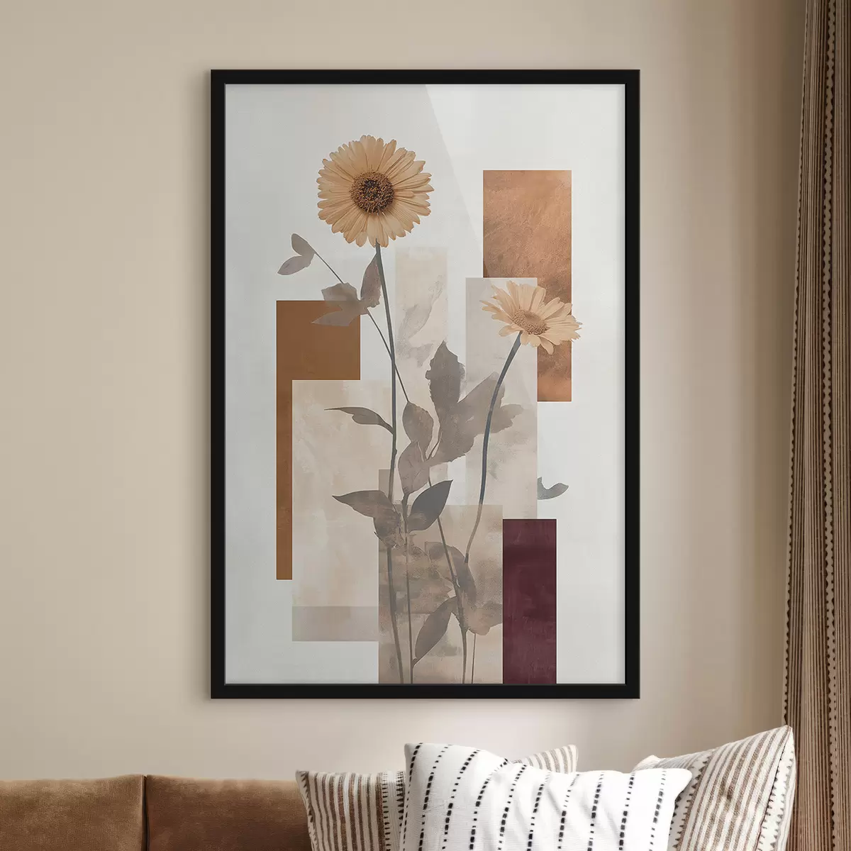 Plakat Lilled ja geomeetrilised kujundid f51179