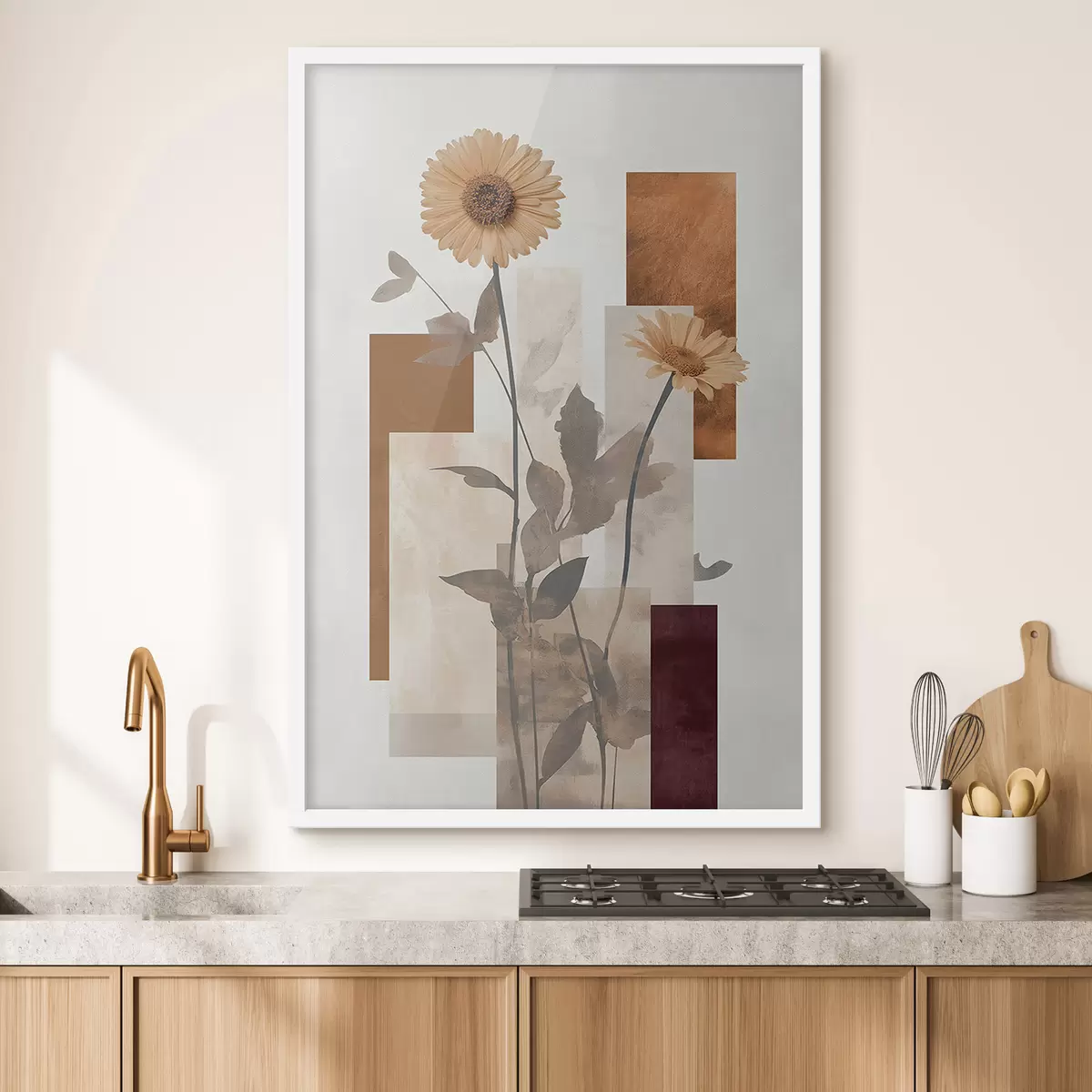 Plakat Lilled ja geomeetrilised kujundid f51179