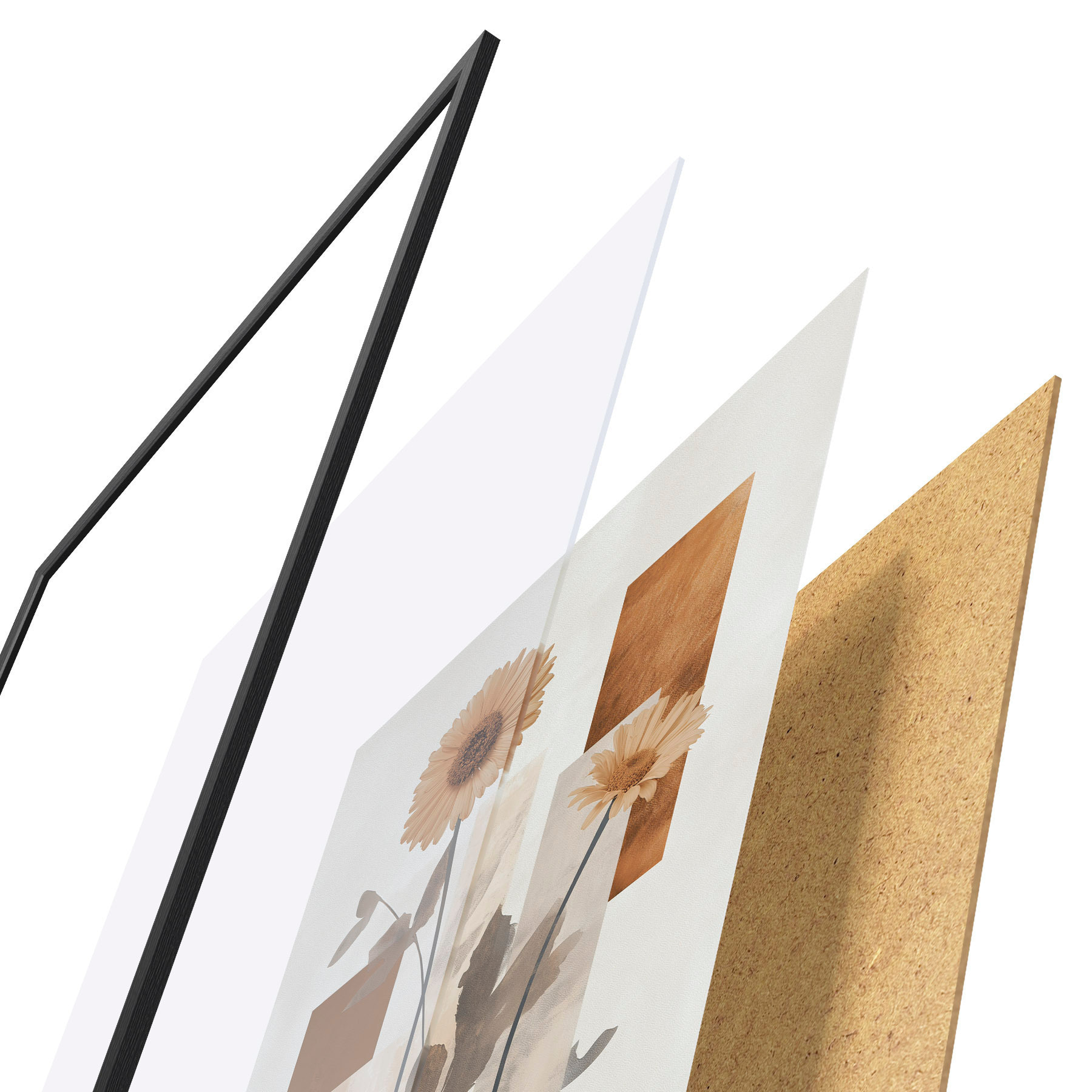 Plakat Lilled ja geomeetrilised kujundid f51179