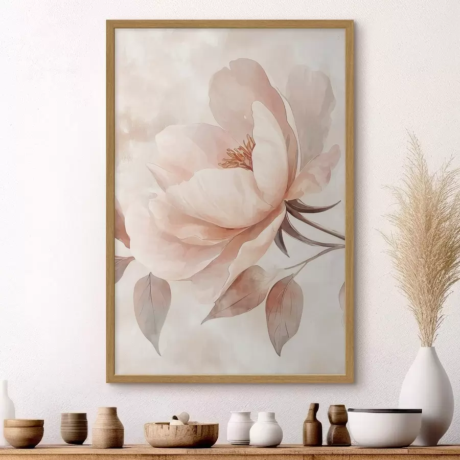 Fototapeedid Roosa-beež akvarelllill f51098