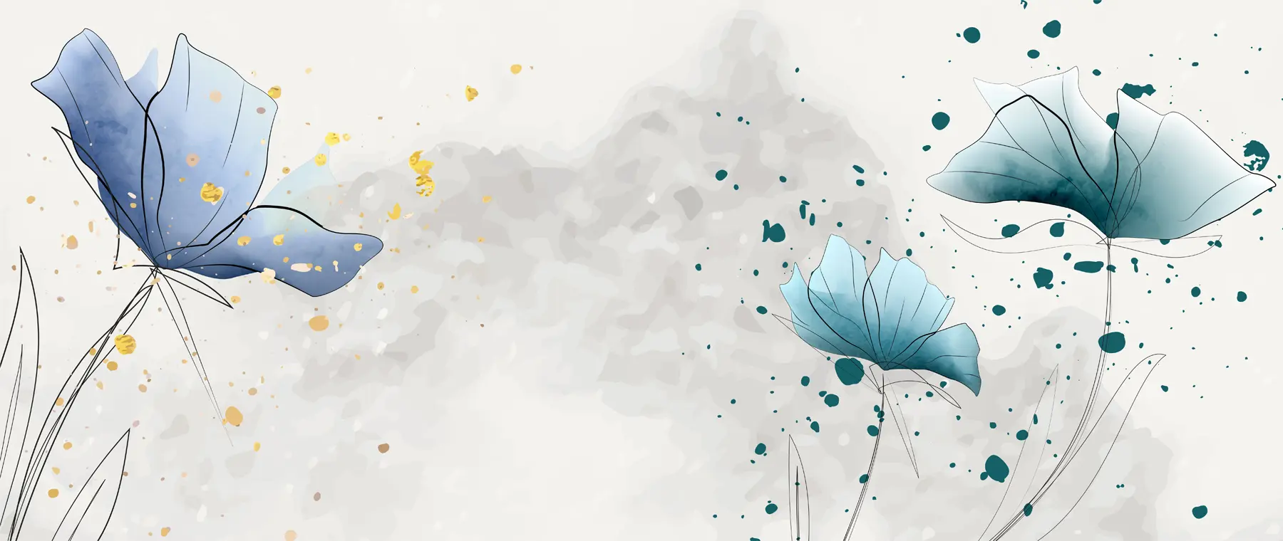 Fototapeedid Akvarellsinised lilled u72112