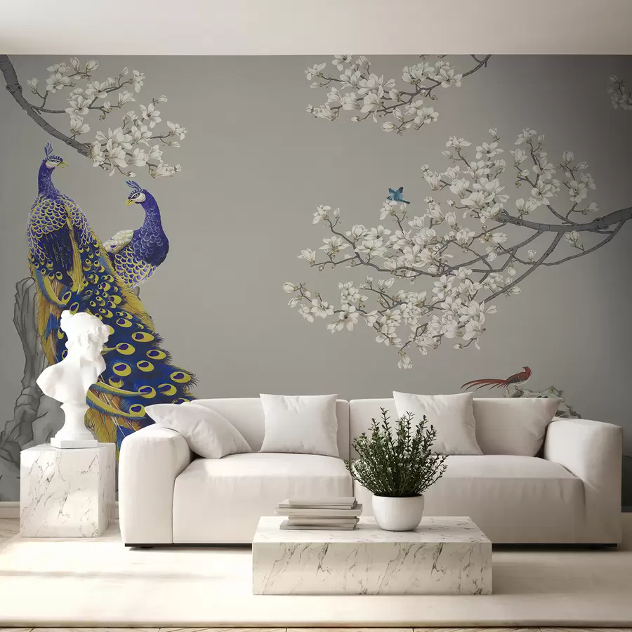 Fototapeedid Paabulinnud sakura okstel u79801