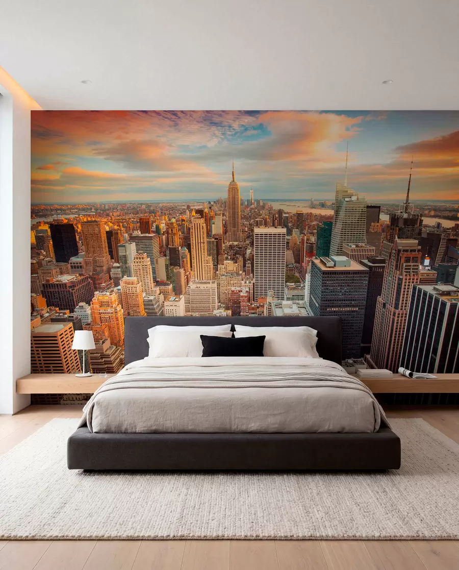 Fototapeedid Õhuvaade New Yorgi päikeseloojangule u80529