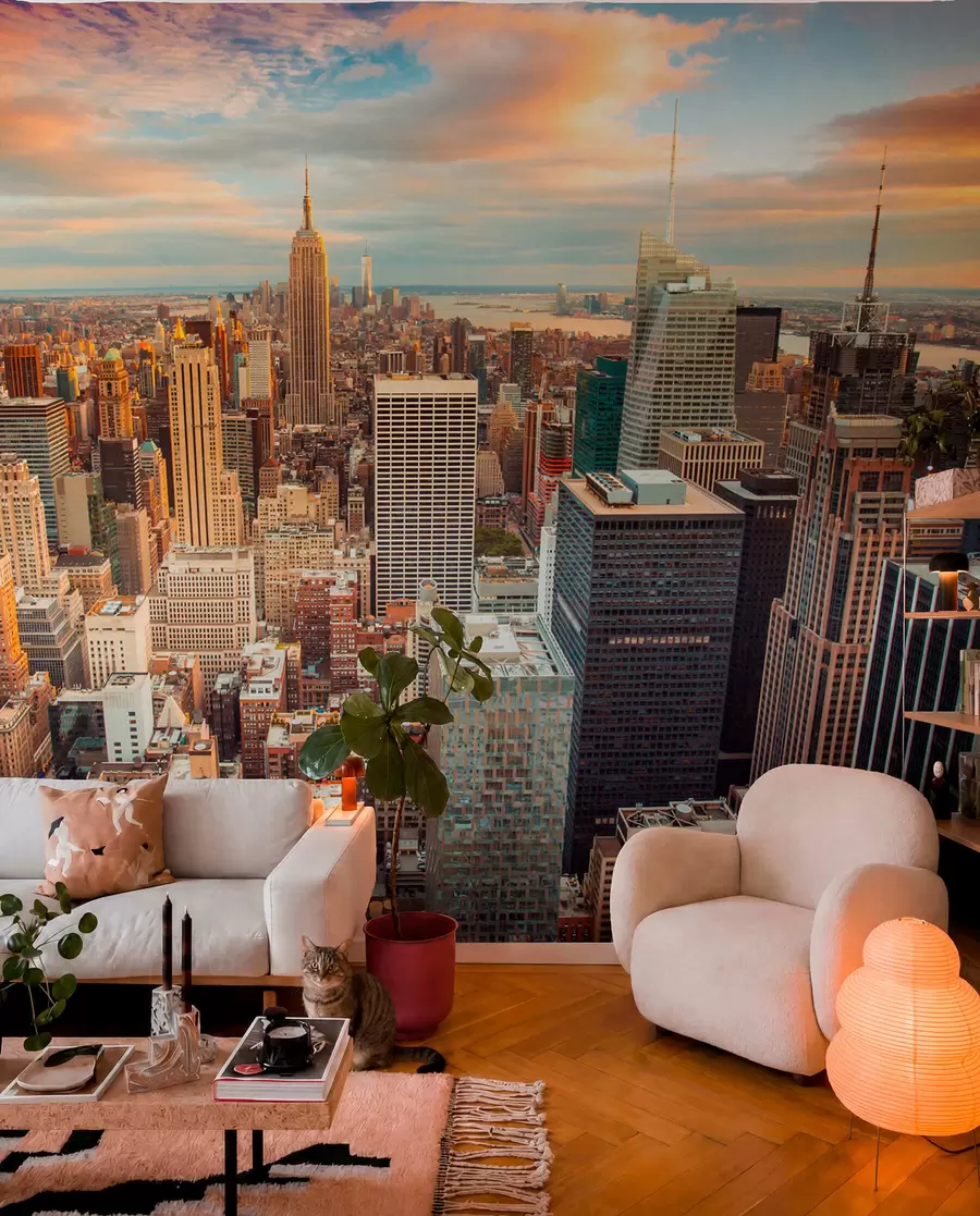 Fototapeedid Õhuvaade New Yorgi päikeseloojangule u80529