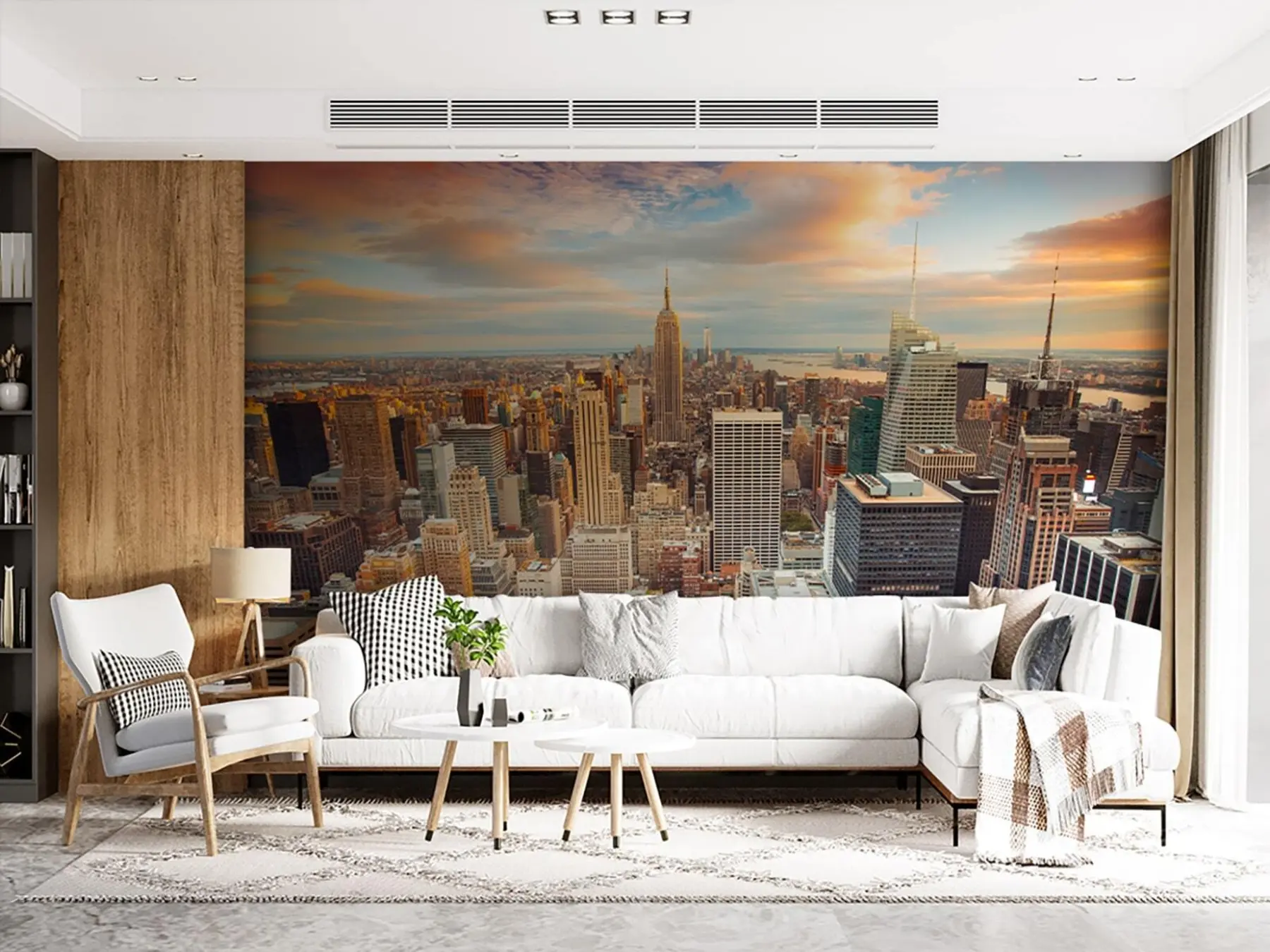 Fototapeedid Õhuvaade New Yorgi päikeseloojangule u80529