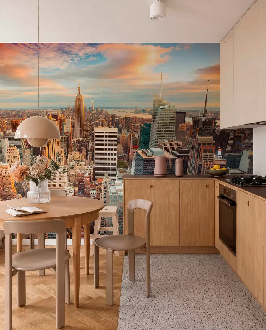 Fototapeedid Õhuvaade New Yorgi päikeseloojangule u80529