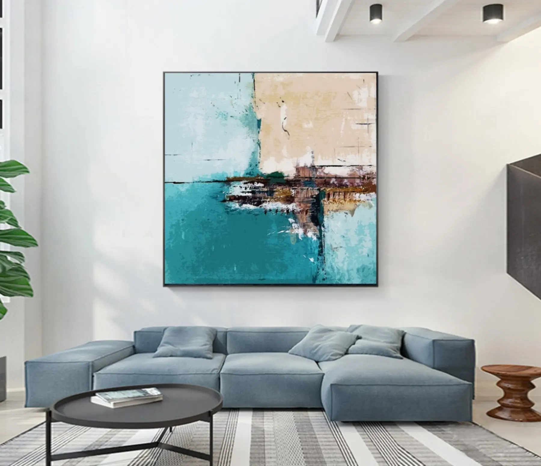 Fototapeedid Abstraktne linn taevasinisel alal s01169