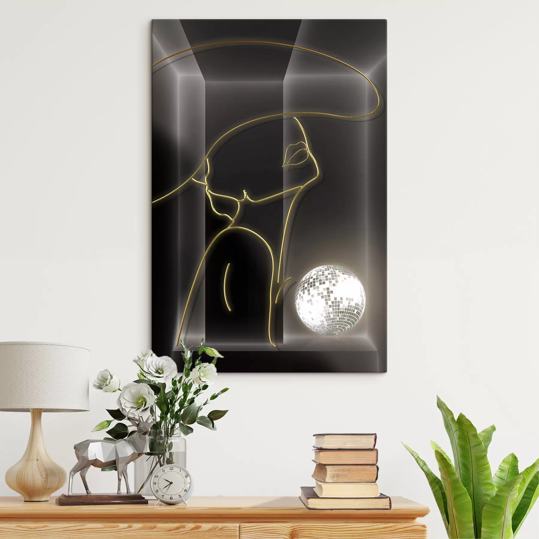 Fototapeedid Naine mütsiga kuu taustal s01416